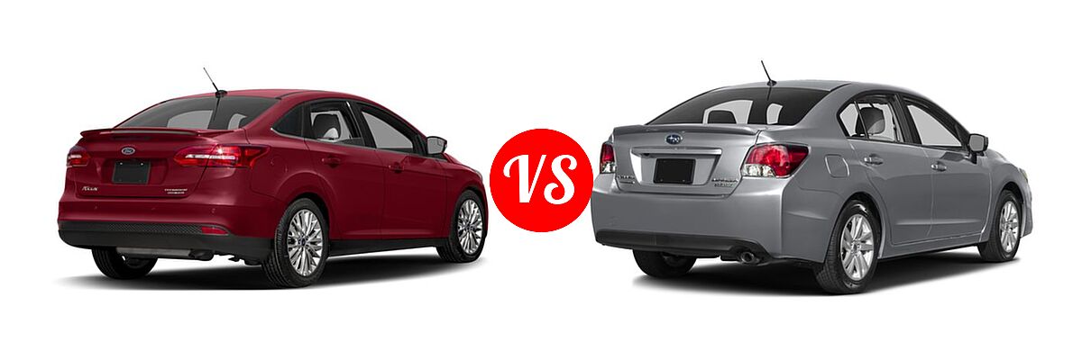 2016 Ford Focus Sedan Titanium vs. 2016 Subaru Impreza Sedan 4dr CVT 2.0i / Limited / Premium - Rear Right Comparison
