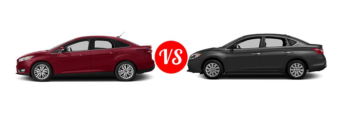2016 Ford Focus Sedan Titanium vs. 2016 Nissan Sentra Sedan S / SV - Side Comparison