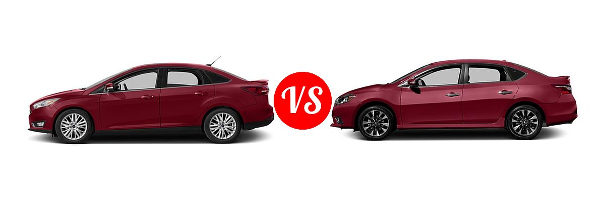 2016 Ford Focus Sedan Titanium vs. 2016 Nissan Sentra Sedan SR - Side Comparison