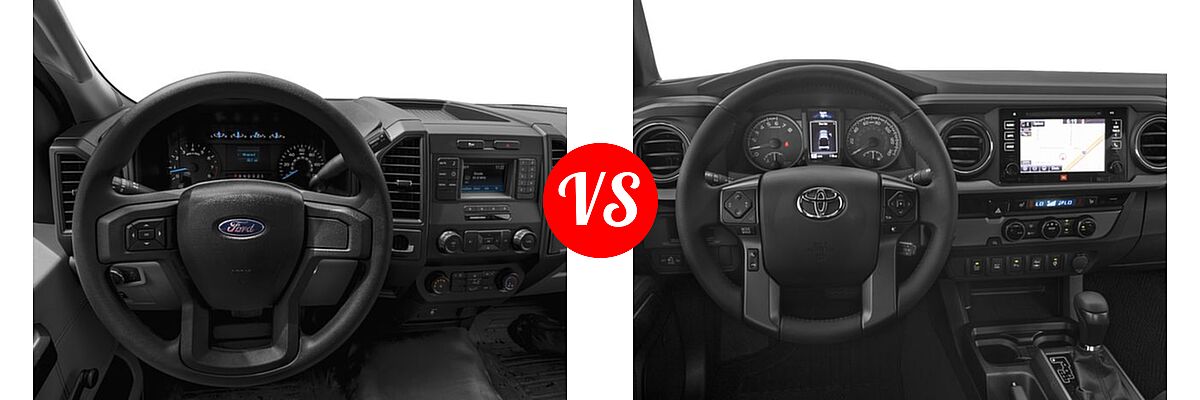 2016 Ford F-150 Pickup XL vs. 2016 Toyota Tacoma Pickup TRD Sport - Dashboard Comparison