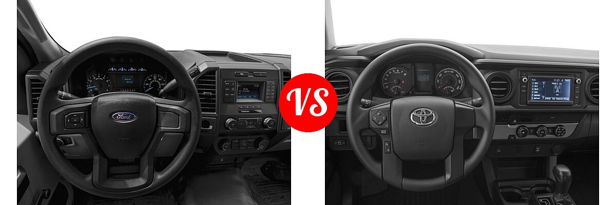 2016 Ford F-150 Pickup XL vs. 2016 Toyota Tacoma Pickup SR - Dashboard Comparison