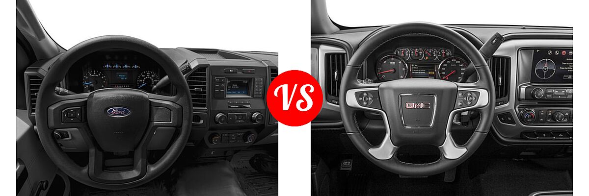 2016 Ford F-150 Pickup XL vs. 2016 GMC Sierra 1500 Pickup SLE - Dashboard Comparison