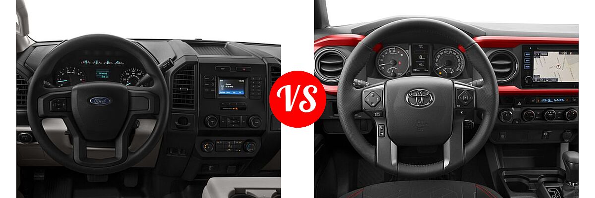 2016 Ford F-150 Pickup XL vs. 2016 Toyota Tacoma Pickup TRD Off Road - Dashboard Comparison