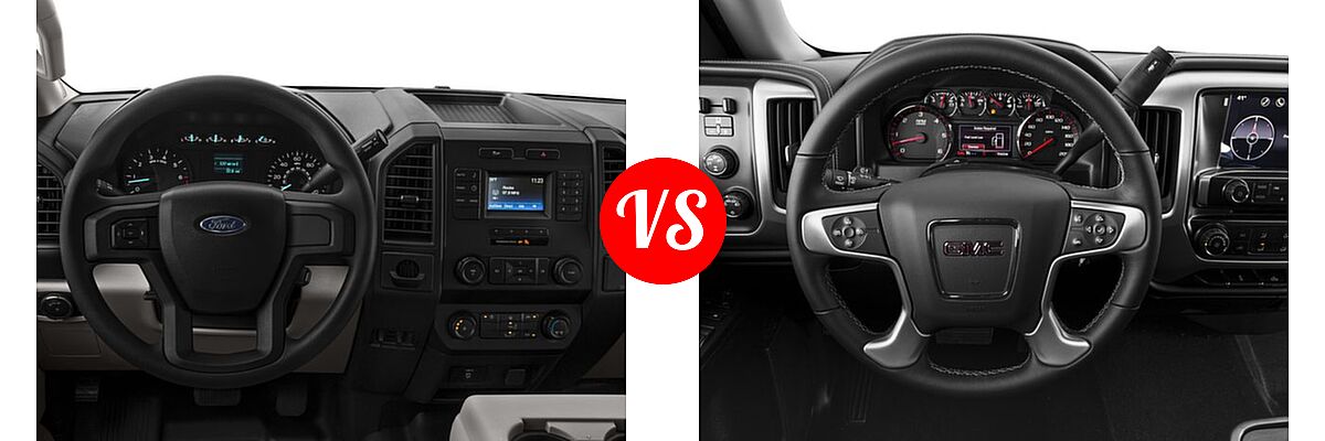 2016 Ford F-150 Pickup XL vs. 2016 GMC Sierra 1500 Pickup SLE - Dashboard Comparison