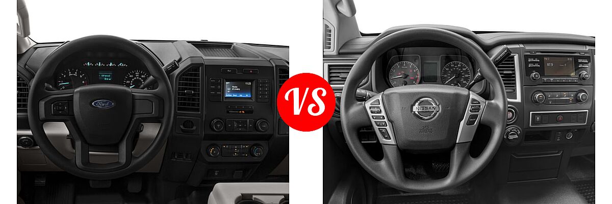 2016 Ford F-150 Pickup XL vs. 2016 Nissan Titan XD Pickup Diesel S - Dashboard Comparison