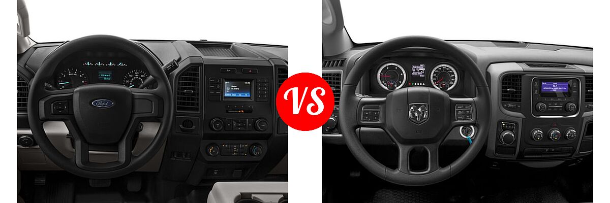 2016 Ford F-150 Pickup XL vs. 2016 Ram 1500 Pickup Diesel HFE Tradesman - Dashboard Comparison