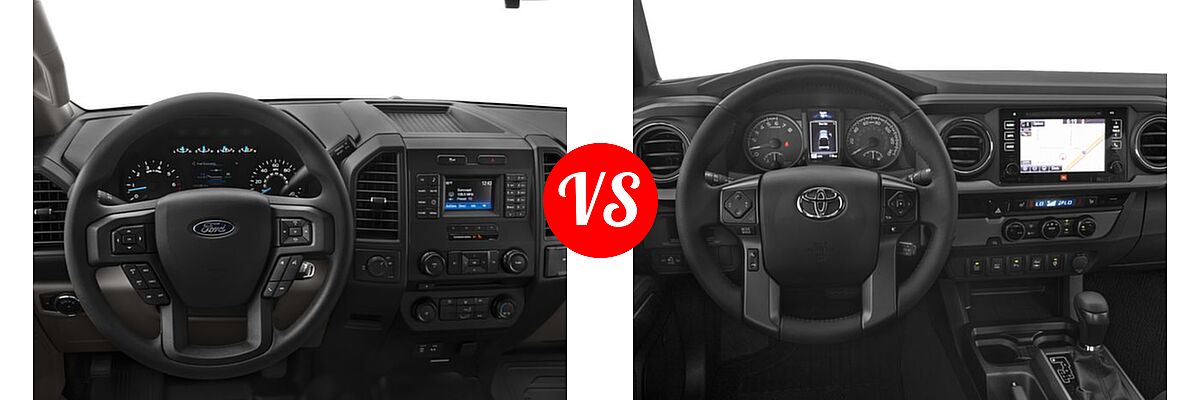 2016 Ford F-150 Pickup XL vs. 2016 Toyota Tacoma Pickup TRD Sport - Dashboard Comparison