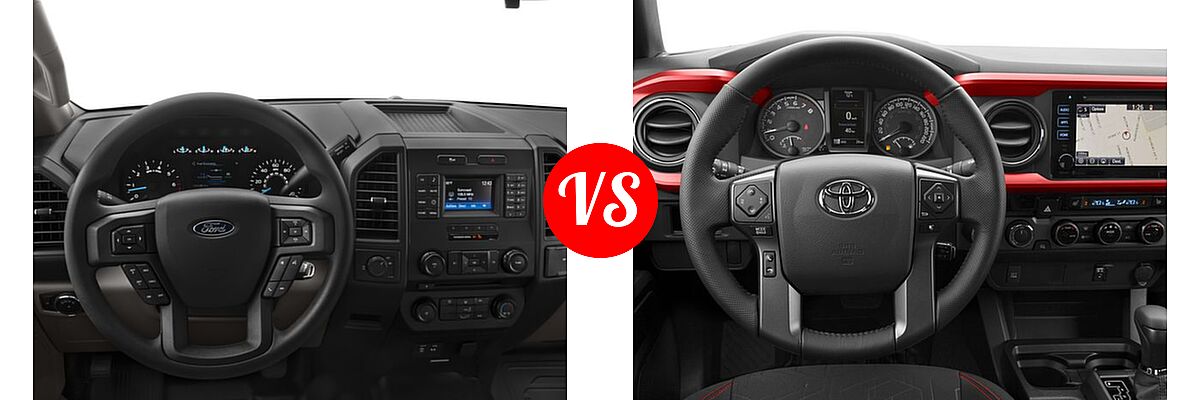2016 Ford F-150 Pickup XL vs. 2016 Toyota Tacoma Pickup TRD Off Road - Dashboard Comparison