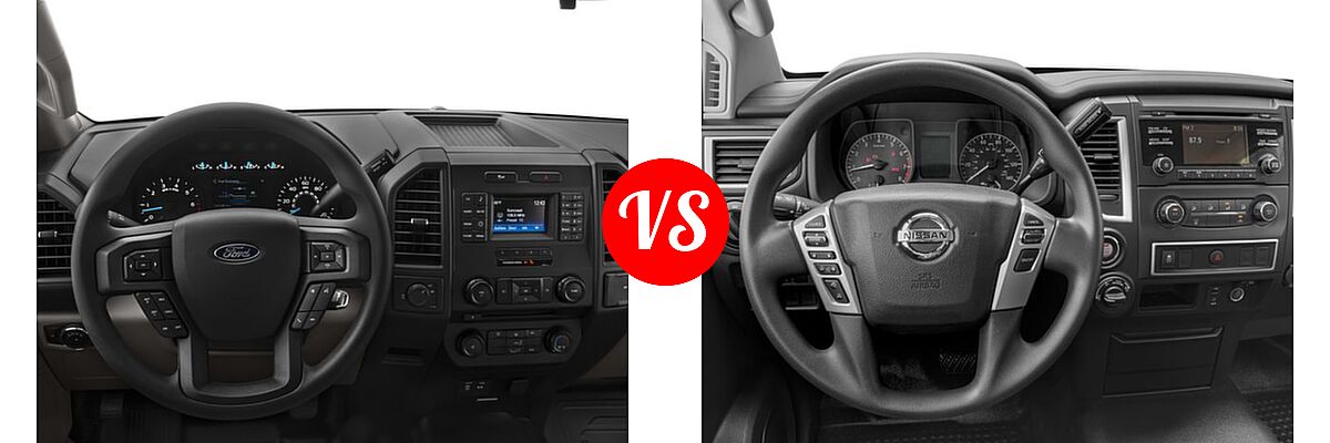 2016 Ford F-150 Pickup XL vs. 2016 Nissan Titan XD Pickup Diesel S - Dashboard Comparison