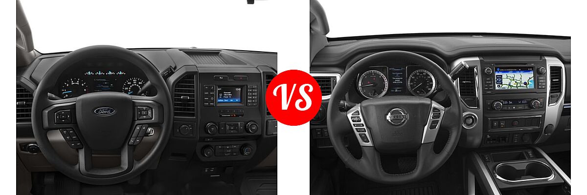2016 Ford F-150 Pickup XL vs. 2016 Nissan Titan XD Pickup Diesel SV - Dashboard Comparison