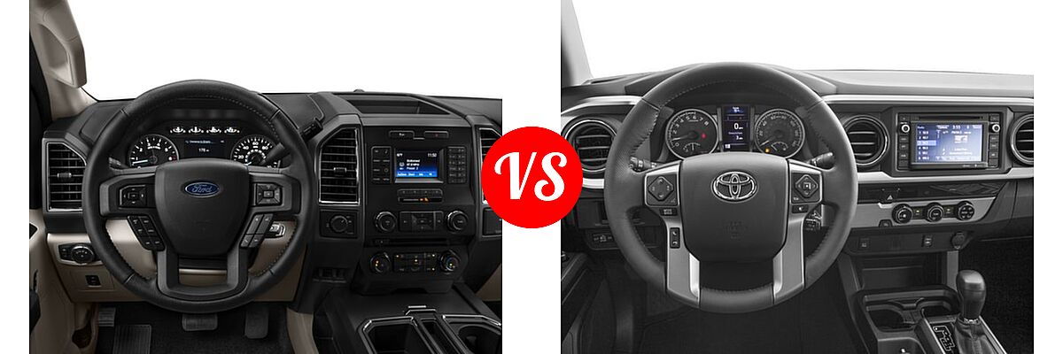 2016 Ford F-150 Pickup XLT vs. 2016 Toyota Tacoma Pickup SR5 - Dashboard Comparison