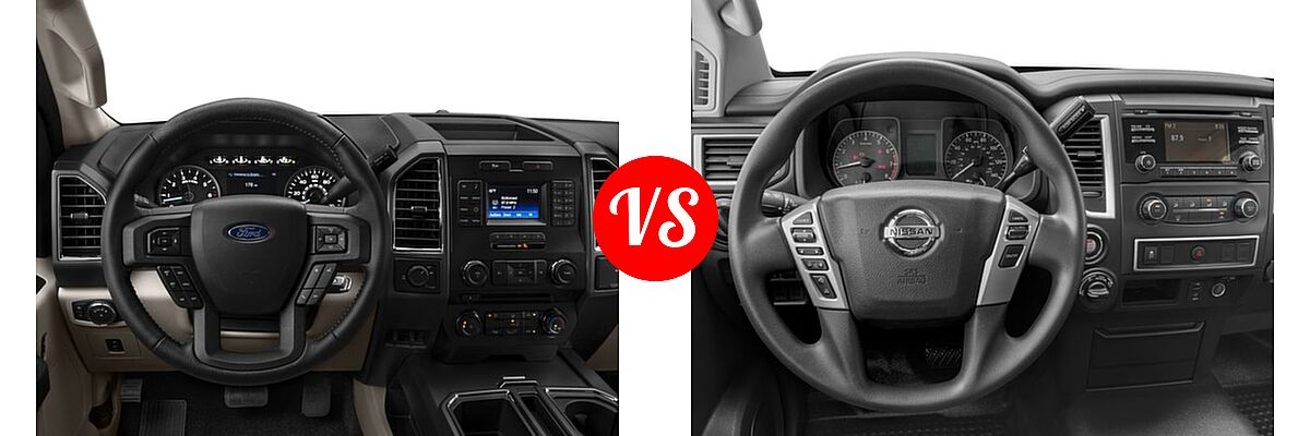 2016 Ford F-150 Pickup XLT vs. 2016 Nissan Titan XD Pickup Diesel S - Dashboard Comparison