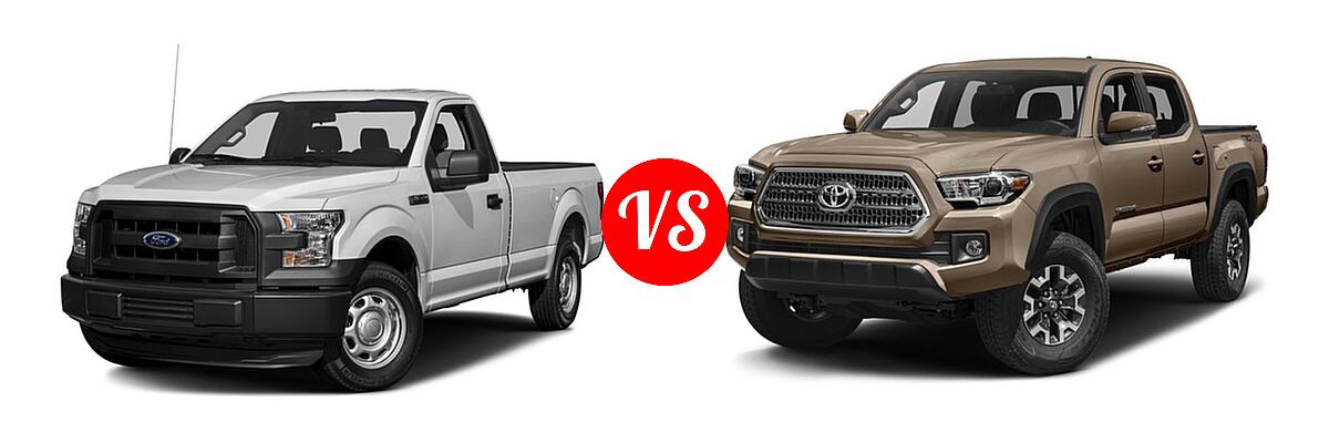 2016 Ford F-150 Pickup XL vs. 2016 Toyota Tacoma Pickup TRD Off Road - Front Left Comparison