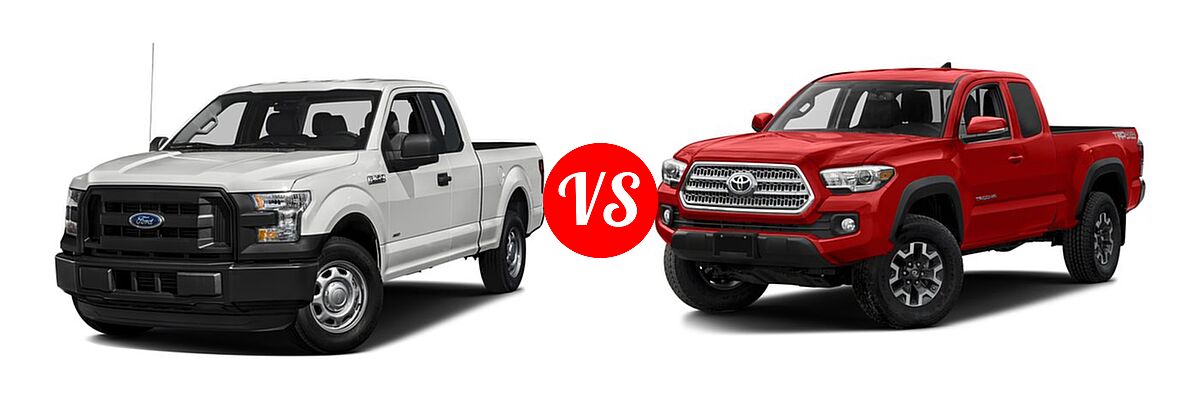 2016 Ford F-150 Pickup XL vs. 2016 Toyota Tacoma Pickup TRD Off Road - Front Left Comparison