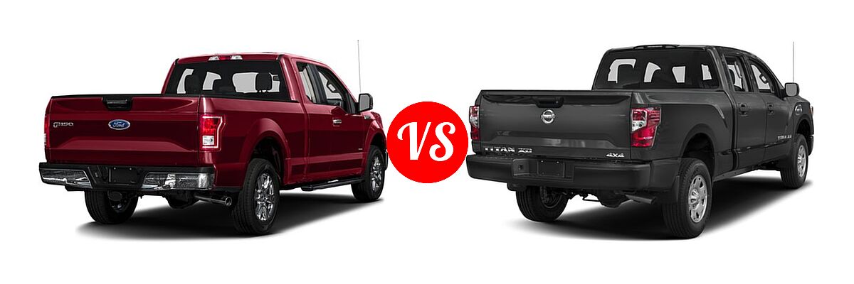 2016 Ford F-150 Pickup XLT vs. 2016 Nissan Titan XD Pickup Diesel S - Rear Right Comparison