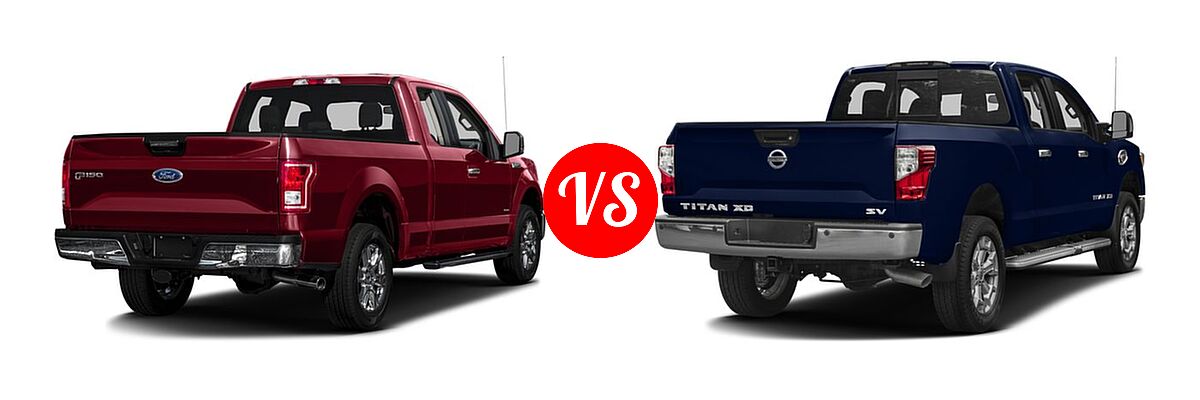 2016 Ford F-150 Pickup XLT vs. 2016 Nissan Titan XD Pickup Diesel SV - Rear Right Comparison