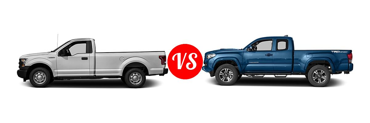 2016 Ford F-150 Pickup XL vs. 2016 Toyota Tacoma Pickup TRD Sport - Side Comparison