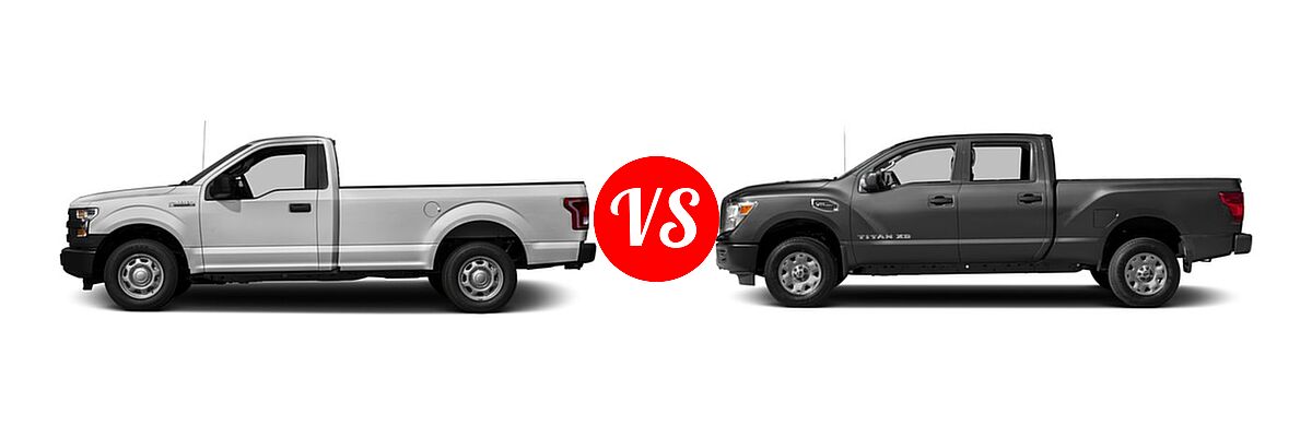 2016 Ford F-150 Pickup XL vs. 2016 Nissan Titan XD Pickup Diesel S - Side Comparison