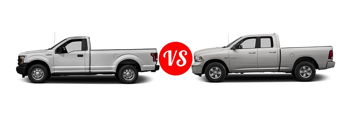 2016 Ford F-150 Pickup XL vs. 2016 Ram 1500 Pickup Diesel HFE Express - Side Comparison