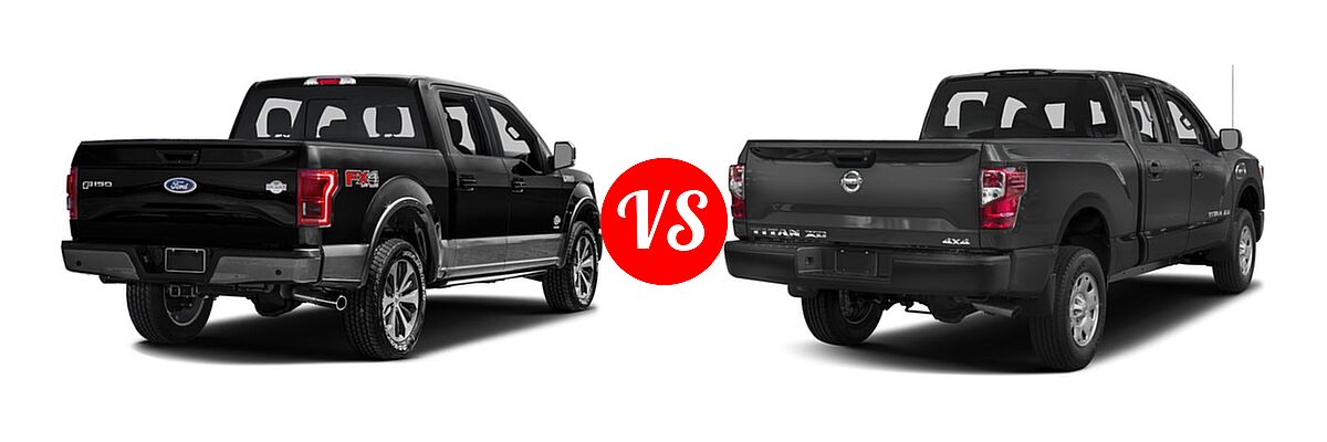 2016 Ford F-150 Pickup King Ranch vs. 2016 Nissan Titan XD Pickup Diesel S - Rear Right Comparison