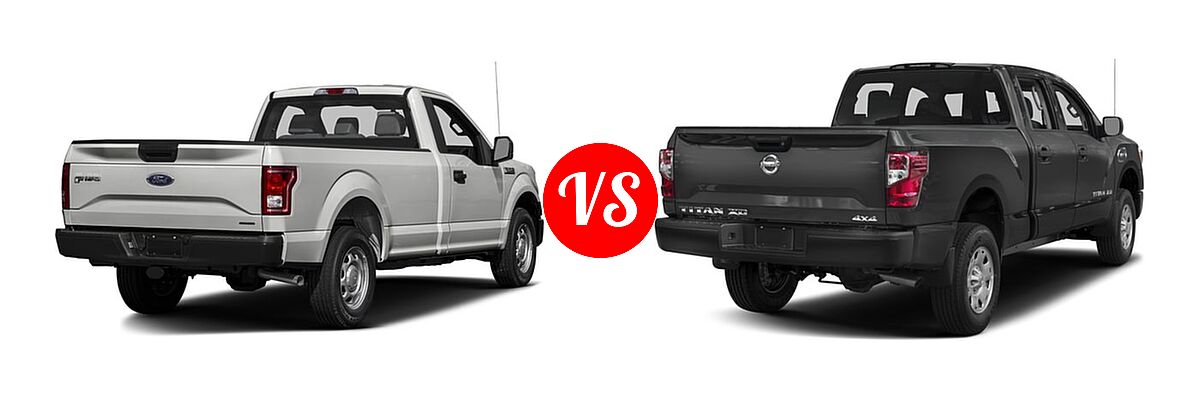 2016 Ford F-150 Pickup XL vs. 2016 Nissan Titan XD Pickup Diesel S - Rear Right Comparison