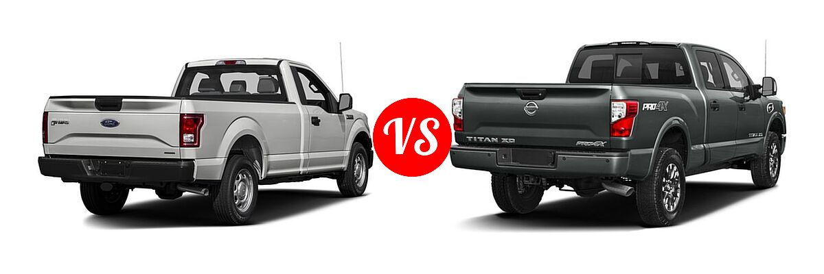 2016 Ford F-150 Pickup XL vs. 2016 Nissan Titan XD Pickup Diesel PRO-4X - Rear Right Comparison