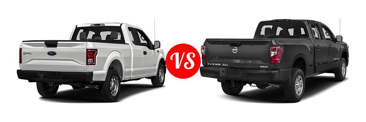 2016 Ford F-150 Pickup XL vs. 2016 Nissan Titan XD Pickup Diesel S - Rear Right Comparison