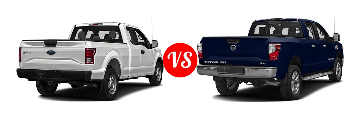 2016 Ford F-150 Pickup XL vs. 2016 Nissan Titan XD Pickup Diesel SV - Rear Right Comparison