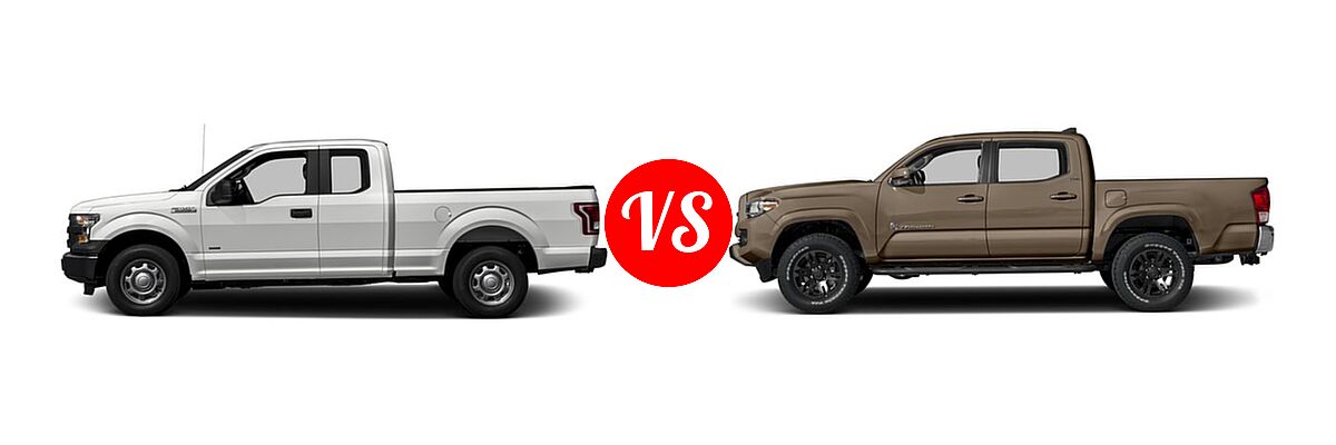 2016 Ford F-150 Pickup XL vs. 2016 Toyota Tacoma Pickup SR5 - Side Comparison