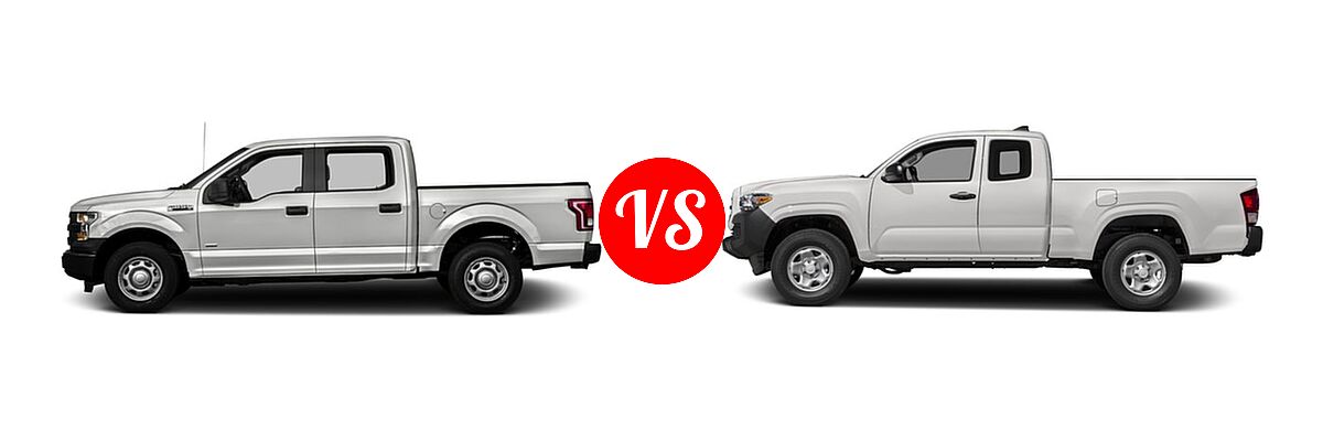 2016 Ford F-150 Pickup XL vs. 2016 Toyota Tacoma Pickup SR - Side Comparison