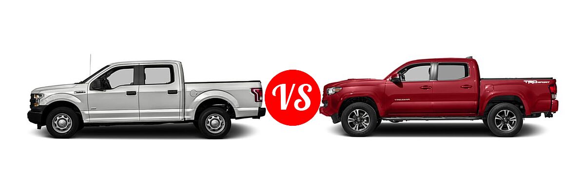 2016 Ford F-150 Pickup XL vs. 2016 Toyota Tacoma Pickup TRD Sport - Side Comparison