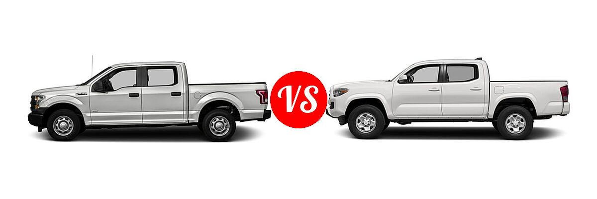 2016 Ford F-150 Pickup XL vs. 2016 Toyota Tacoma Pickup SR - Side Comparison