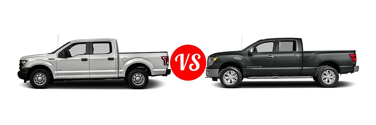 2016 Ford F-150 Pickup XL vs. 2016 Nissan Titan XD Pickup Diesel SL - Side Comparison