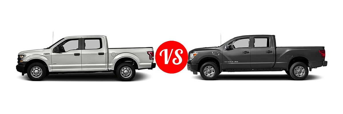 2016 Ford F-150 Pickup XL vs. 2016 Nissan Titan XD Pickup Diesel S - Side Comparison