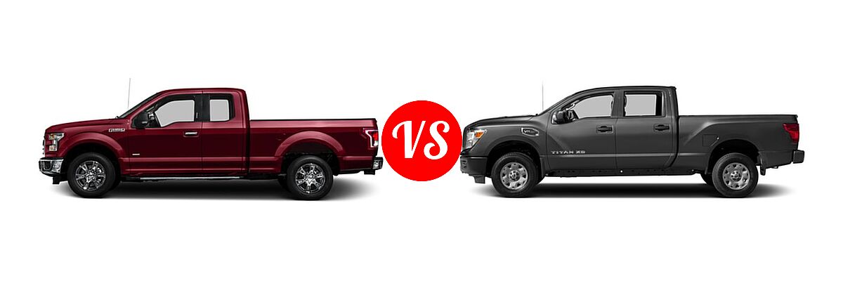 2016 Ford F-150 Pickup XLT vs. 2016 Nissan Titan XD Pickup Diesel S - Side Comparison