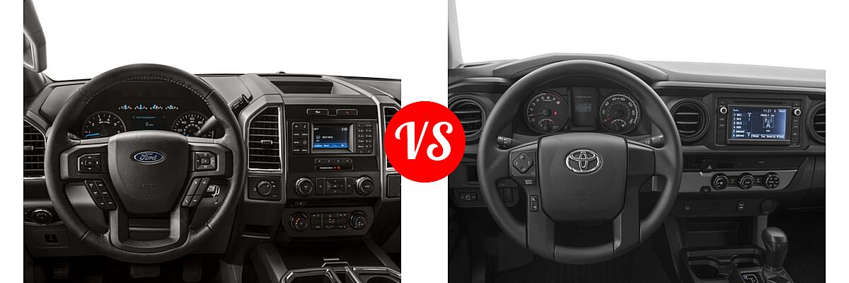2016 Ford F-150 Pickup XLT vs. 2016 Toyota Tacoma Pickup SR - Dashboard Comparison