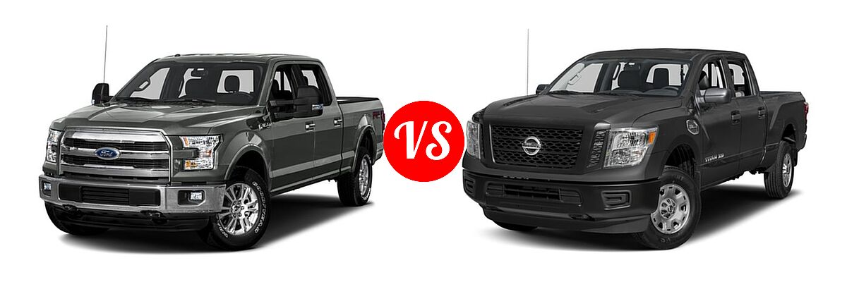 2016 Ford F-150 Pickup Lariat vs. 2016 Nissan Titan XD Pickup Diesel S - Front Left Comparison