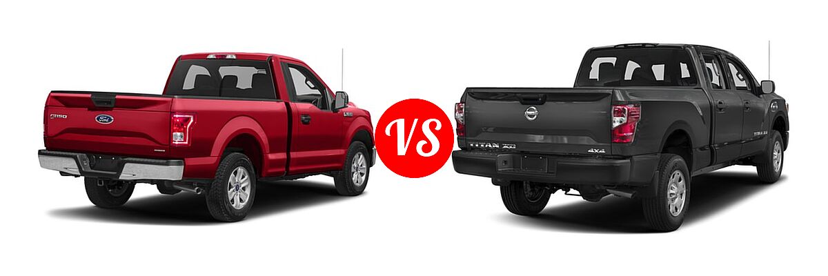 2016 Ford F-150 Pickup XLT vs. 2016 Nissan Titan XD Pickup Diesel S - Rear Right Comparison