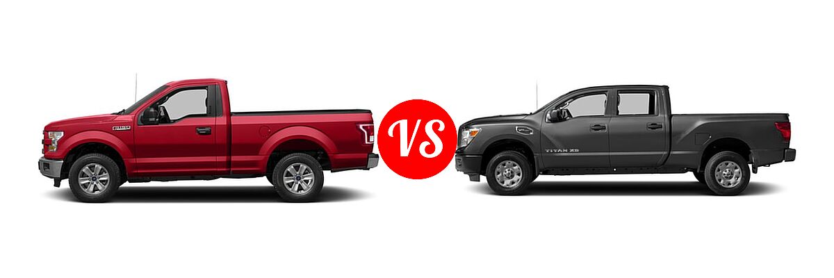 2016 Ford F-150 Pickup XLT vs. 2016 Nissan Titan XD Pickup Diesel S - Side Comparison