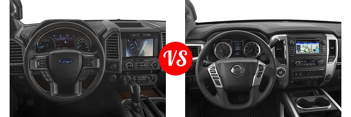 2016 Ford F-150 Pickup Limited vs. 2016 Nissan Titan XD Pickup Diesel SV - Dashboard Comparison