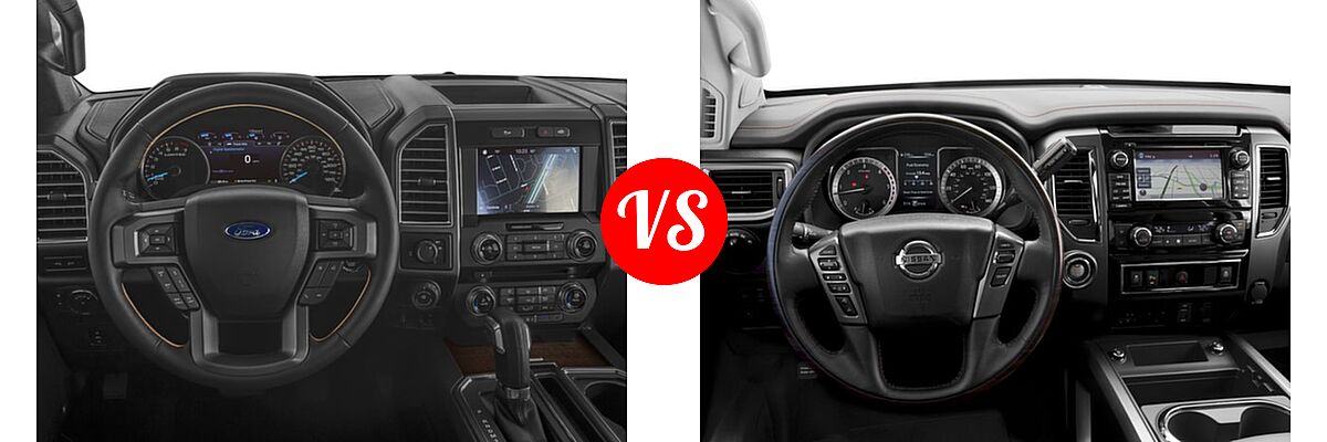 2016 Ford F-150 Pickup Limited vs. 2016 Nissan Titan XD Pickup Diesel Platinum Reserve - Dashboard Comparison