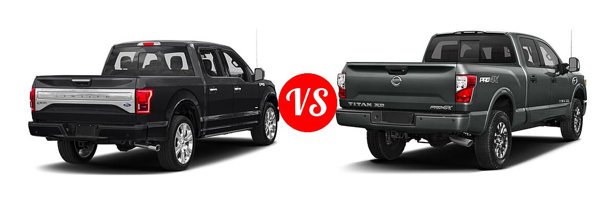 2016 Ford F-150 Pickup Limited vs. 2016 Nissan Titan XD Pickup Diesel PRO-4X - Rear Right Comparison
