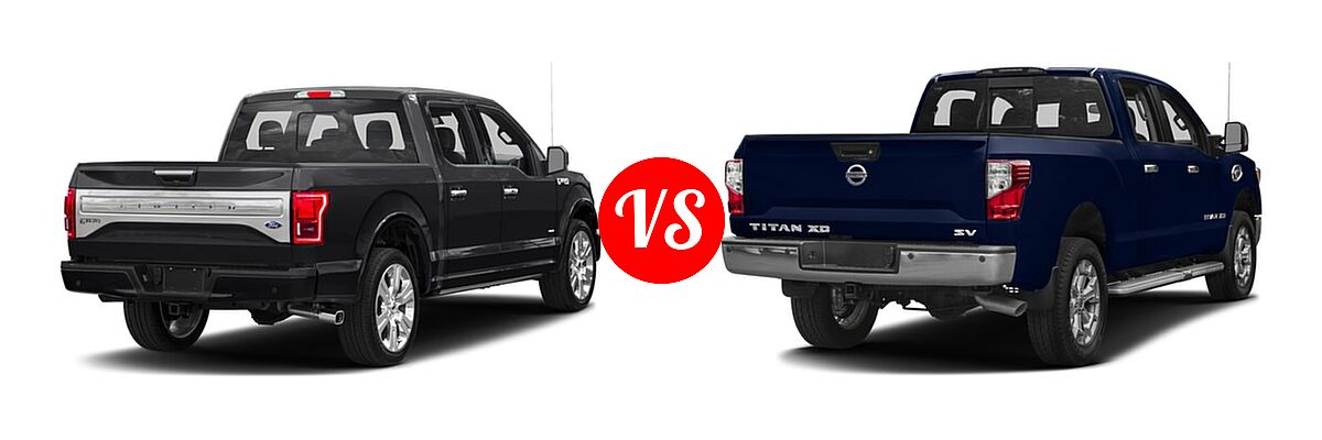 2016 Ford F-150 Pickup Limited vs. 2016 Nissan Titan XD Pickup Diesel SV - Rear Right Comparison