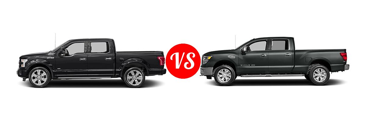 2016 Ford F-150 Pickup Limited vs. 2016 Nissan Titan XD Pickup Diesel SL - Side Comparison