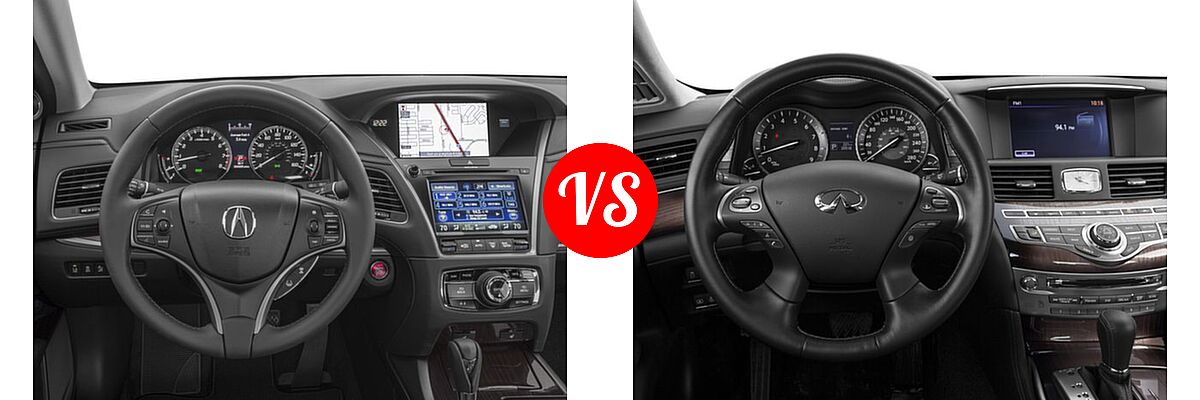 2017 Acura RLX Sedan w/Technology Pkg vs. 2017 Infiniti Q70 Sedan 3.7 / 5.6 - Dashboard Comparison