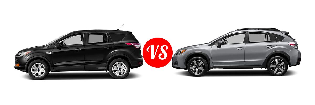 2016 Ford Escape SUV S / SE vs. 2016 Subaru Crosstrek SUV Hybrid Touring - Side Comparison