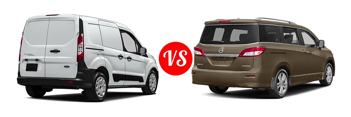 2016 Ford Transit Connect Minivan XL / XLT vs. 2016 Nissan Quest Minivan Platinum / SL - Rear Right Comparison