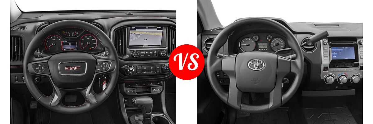 2016 GMC Canyon Pickup 2WD SLE / 2WD SLT vs. 2016 Toyota Tundra Pickup SR - Dashboard Comparison
