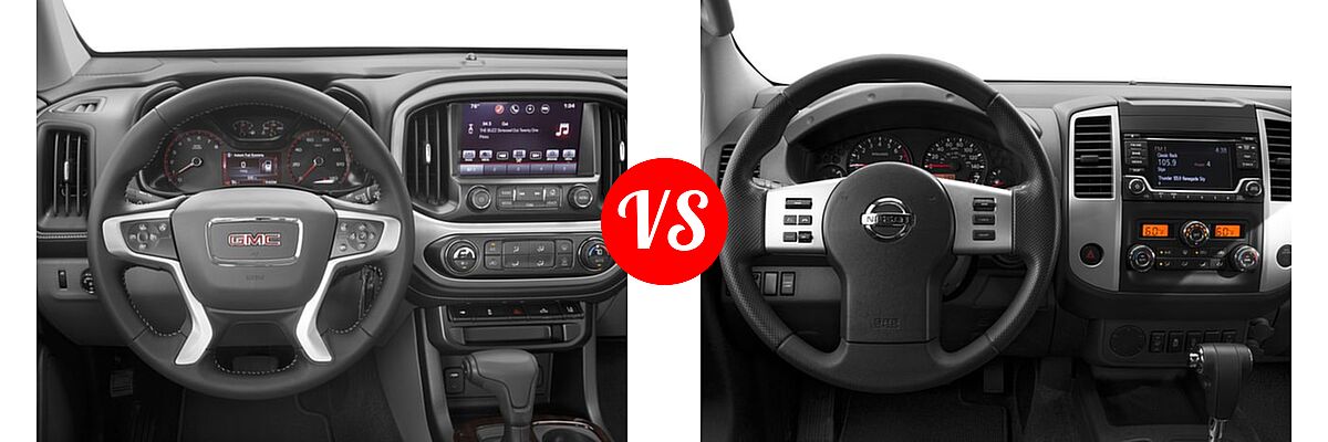 2016 GMC Canyon Pickup 2WD SLE vs. 2016 Nissan Frontier Pickup SV - Dashboard Comparison