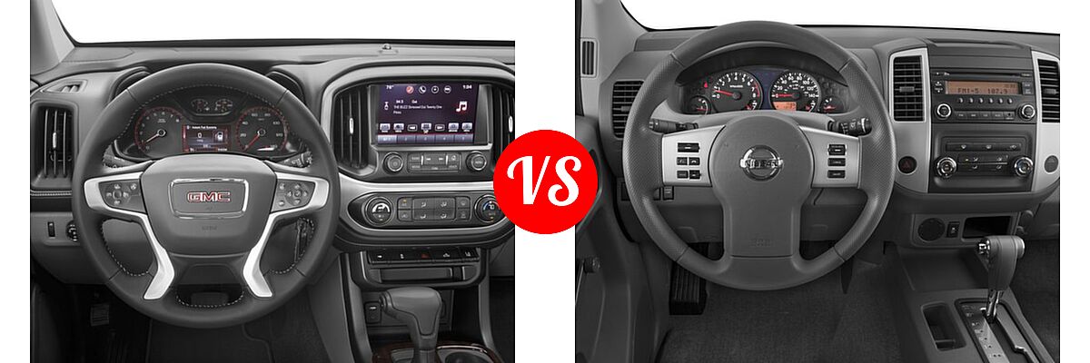 2016 GMC Canyon Pickup 2WD SLE vs. 2016 Nissan Frontier Pickup S - Dashboard Comparison